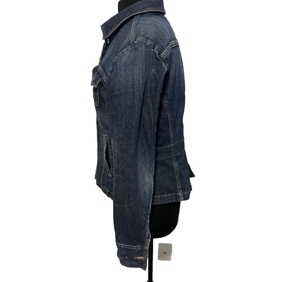 Tommy Hilfiger Jean Jacket Womens Large Western Cowgirl Festival Denim Jacket - Picture 2 of 16